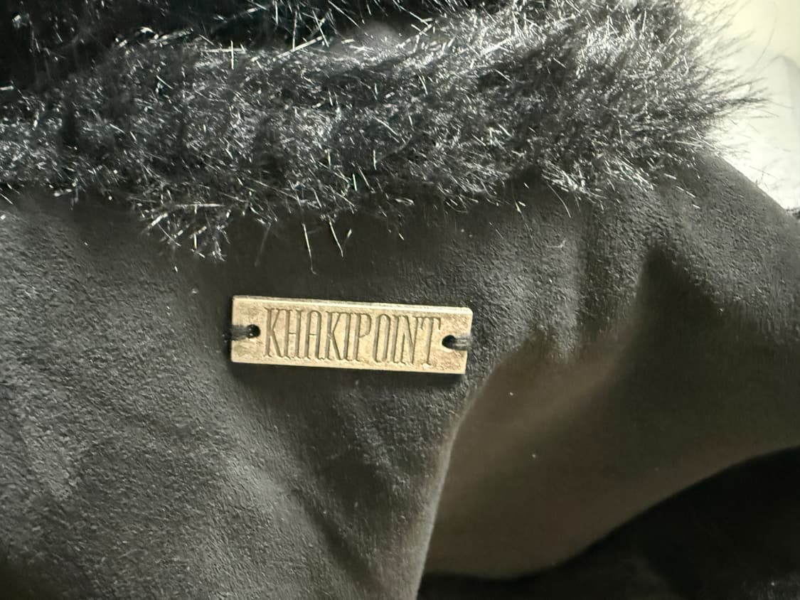 카키포인트 시어링 퍼 무스탕 자켓 블랙 상품이미지4