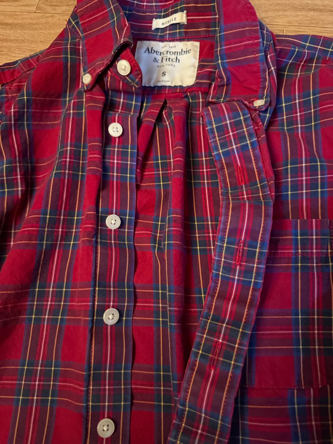 아베크롬비 체크 셔츠 S  95  구제 상품이미지4