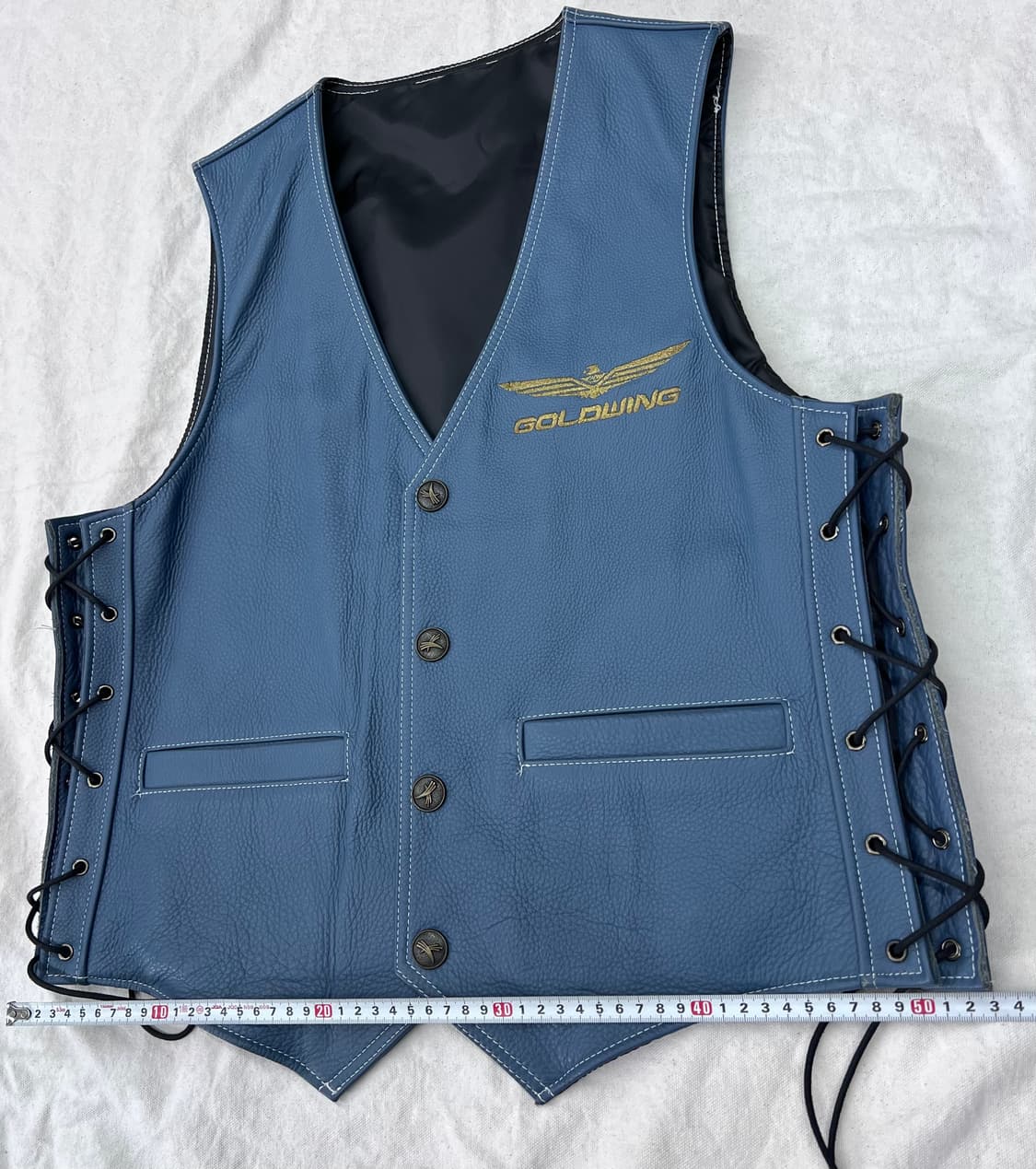 골드윙 블루 가죽 조끼  상품이미지6