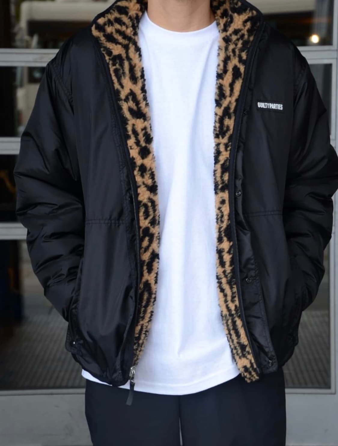 와코마리아 레오파드 리버시블 보아 후리스 자켓 M 상품이미지5
