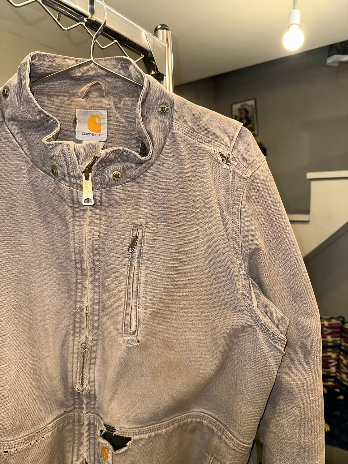 Carhartt canvas distressed work bomber  상품이미지5