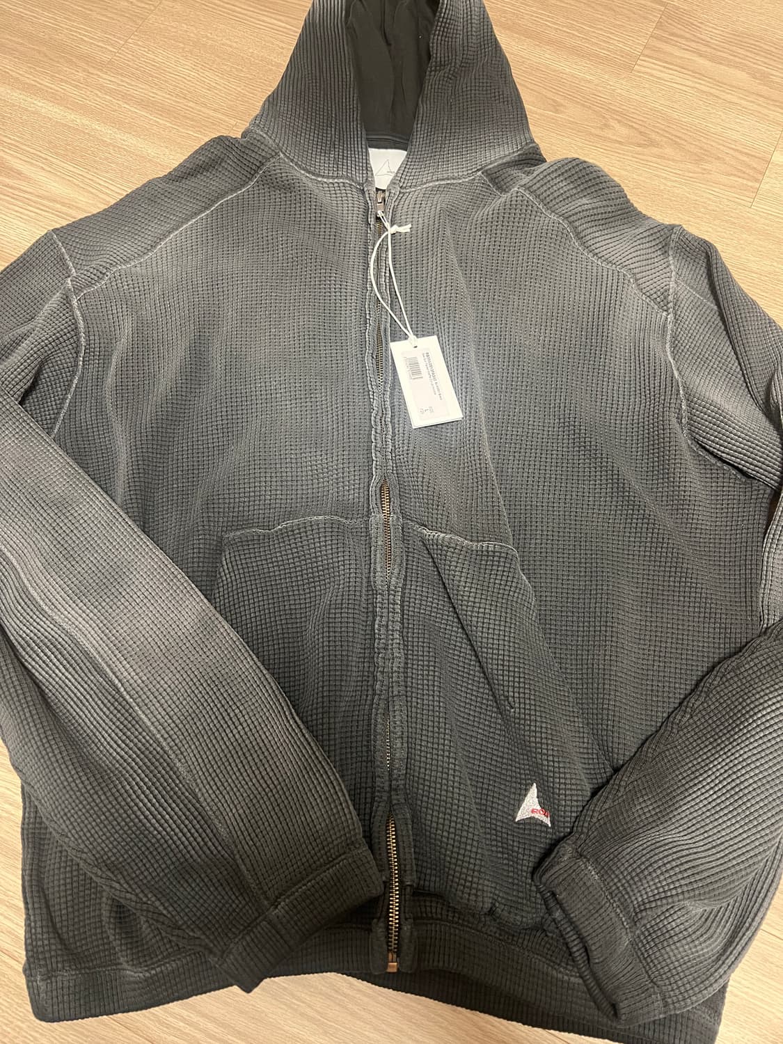 (L)로아 비 썬 페이디드 와플 집업 후드 블랙 상품이미지2