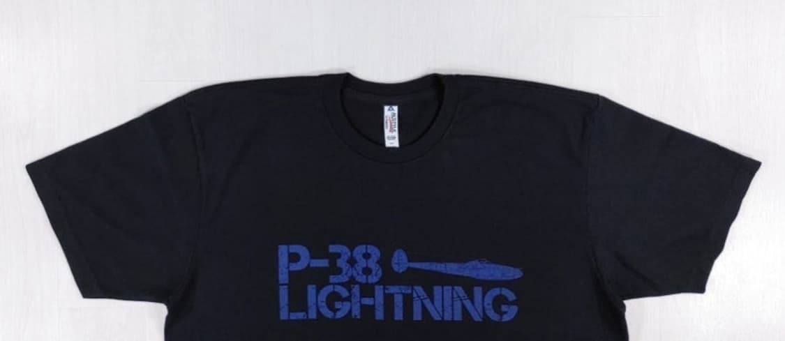 P-38 라이트닝 전투기 반팔 티셔츠 L 상품이미지8