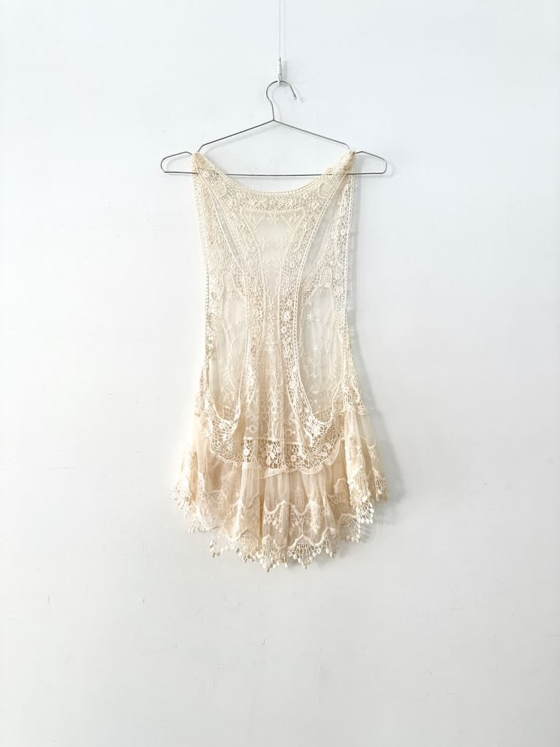 Embroidery pure layer vest / ivory 상품이미지3