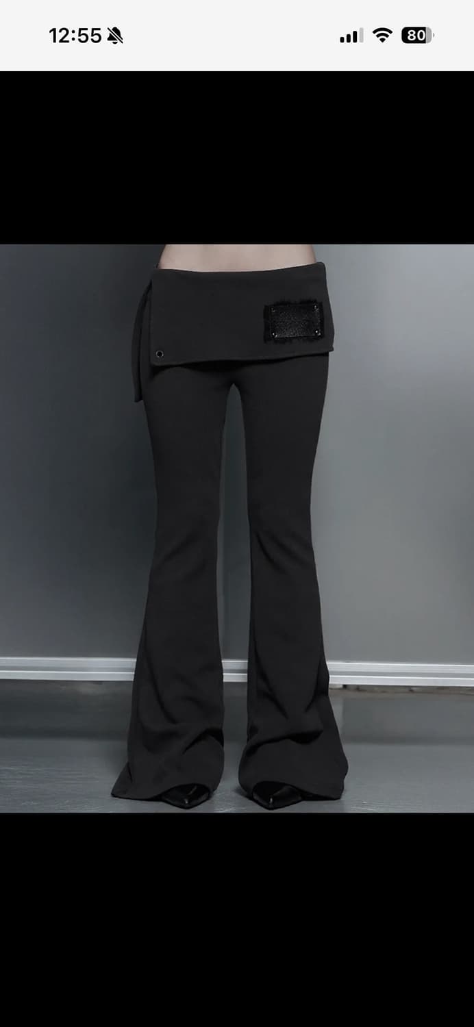 에트오소메 부츠컷 팬츠 차콜 새상품 상품이미지1