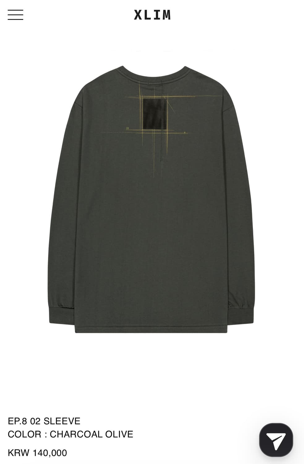 XLIM EP.8 02 롱슬리브 챠콜 상품이미지3
