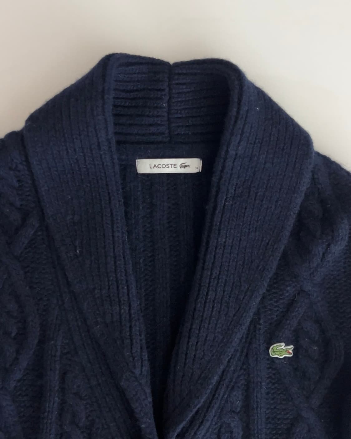 라코스테 케이블 울 숄카라 가디건 34 상품이미지3