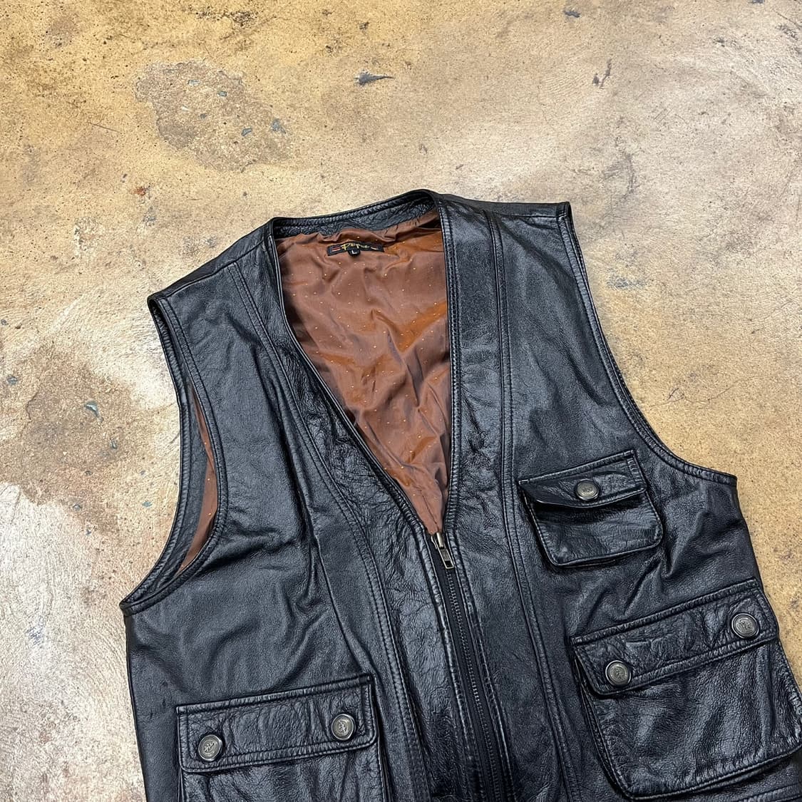 [정품/L] 빈티지 소가죽 베스트 b15 상품이미지1