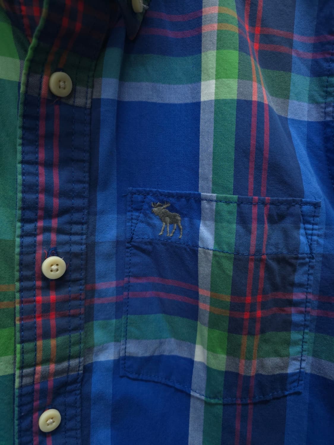 아베크롬비 포겟로고 블루 체크셔츠 (남성95) 상품이미지9