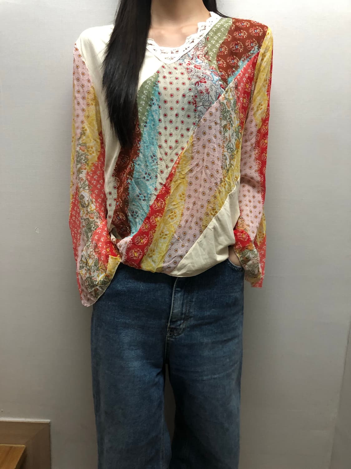 빈티지 히피 패치워크 탑 상품이미지1