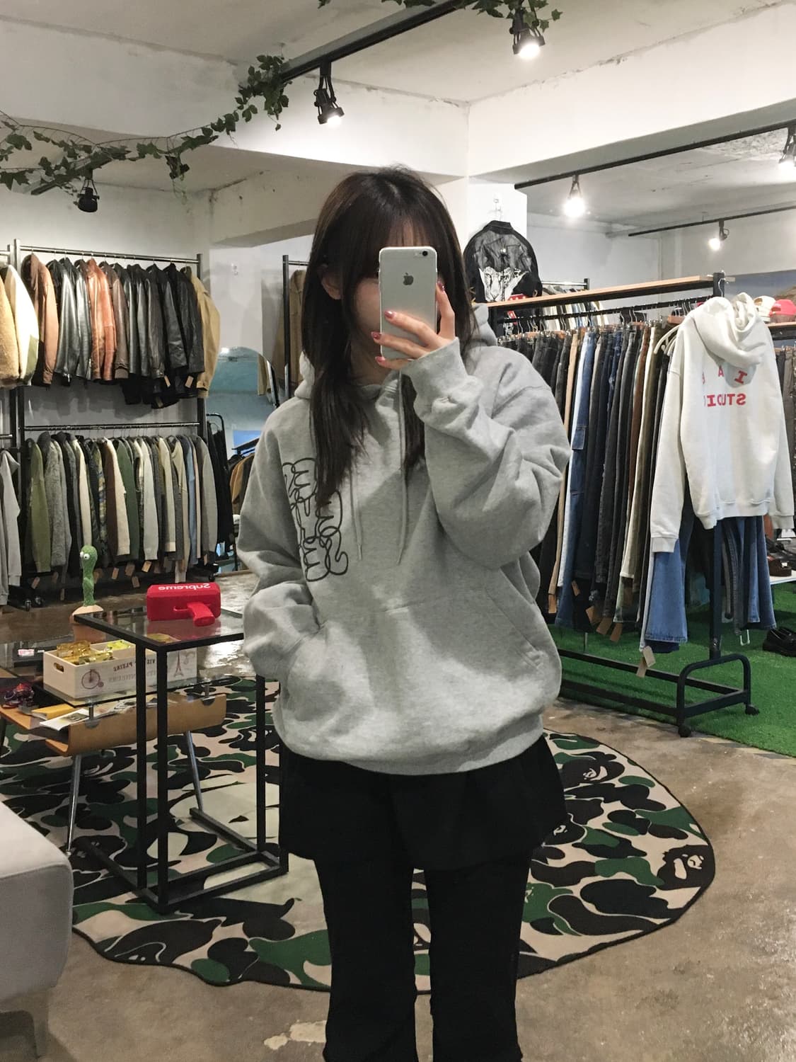 예스아이씨 빅로고 후드티 멜란지그레이 상품이미지4