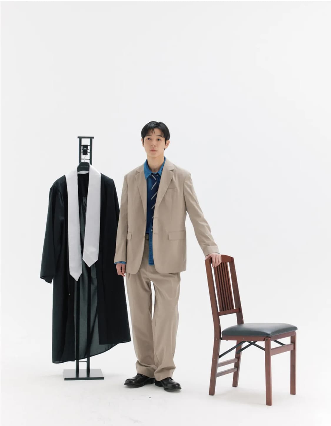넌블랭크 오버핏 언컨 하이트 셋업 수트 베이지 XL 상품이미지7