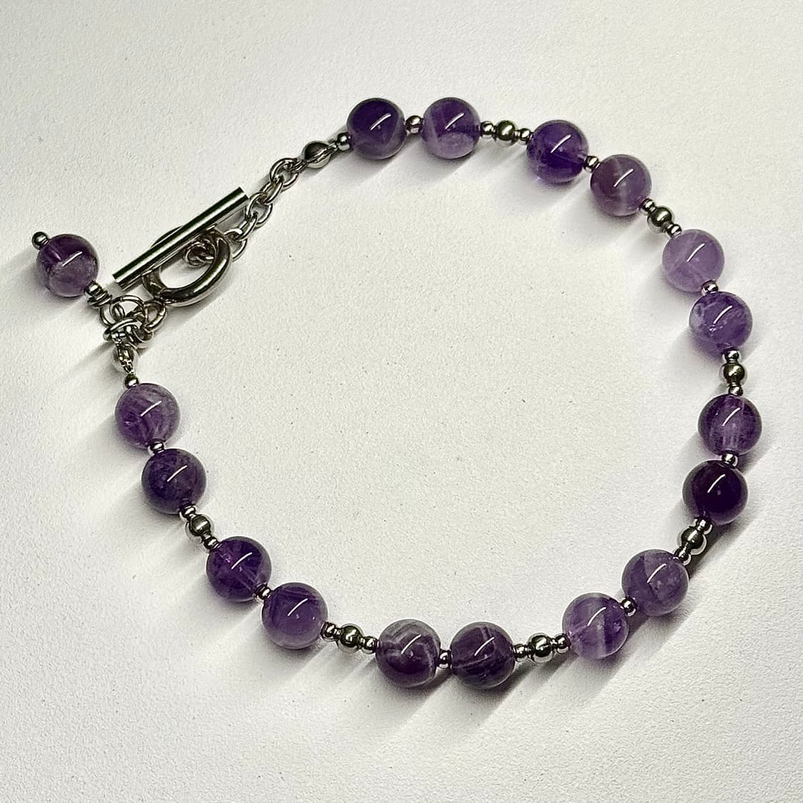 (핸드메이드) 천연석 자수정 고급 원석팔찌 상품이미지3