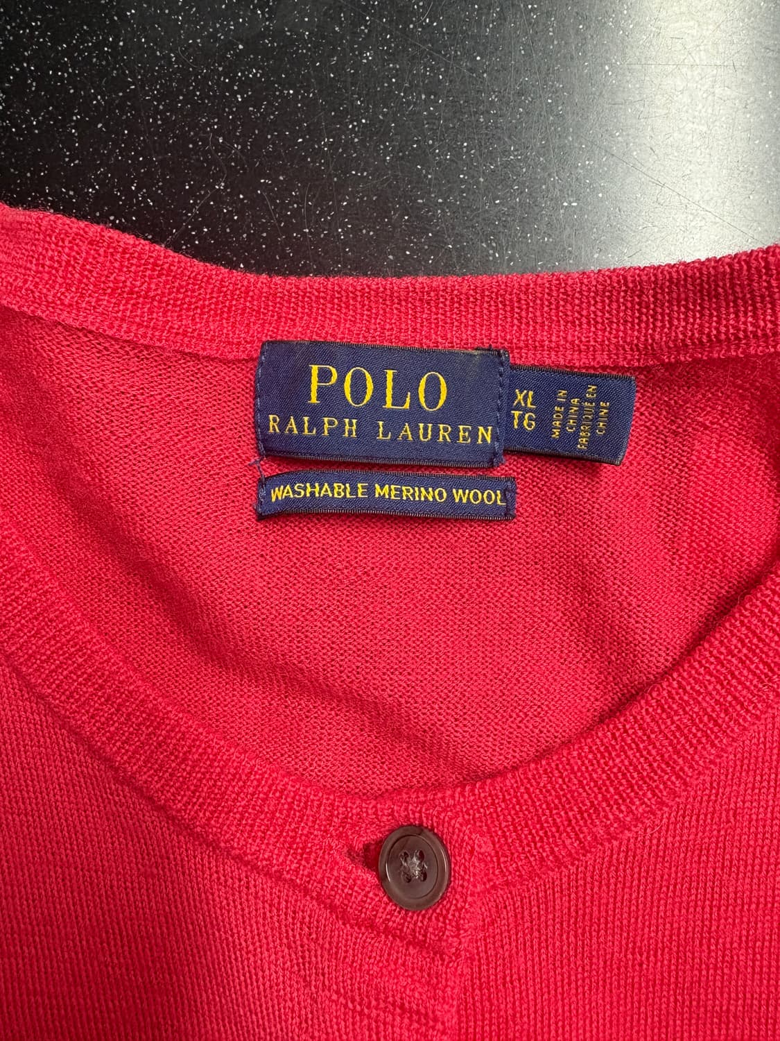 폴로 메리노 울 가디건 마젠타 색상 상품이미지2