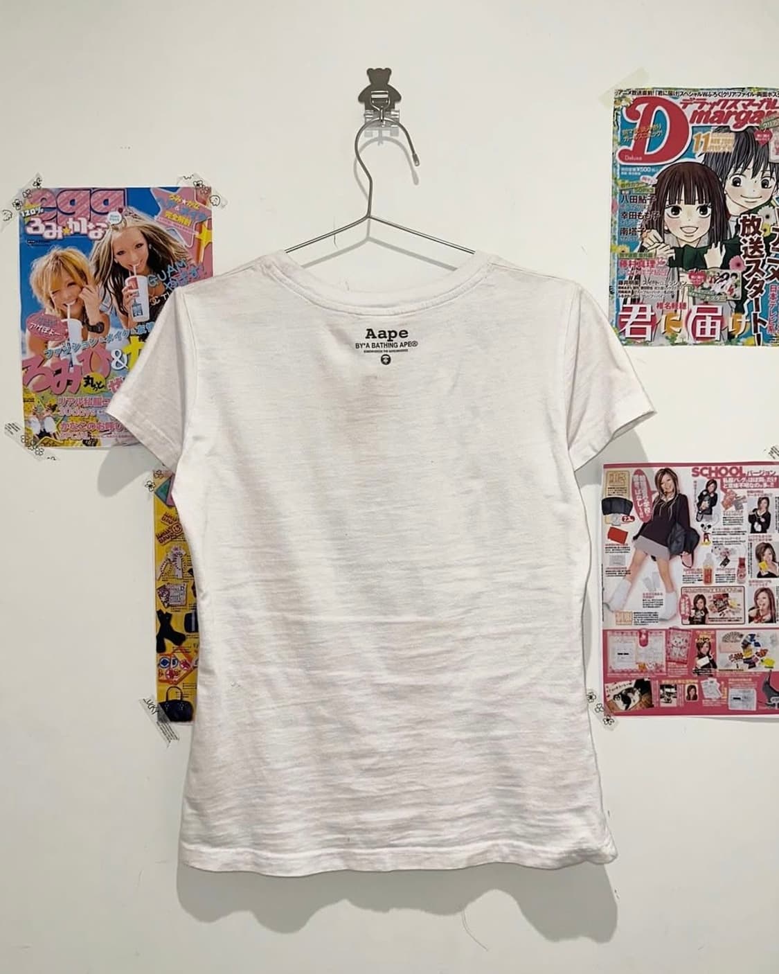 Logo printed white short sleeve shirt 상품이미지3