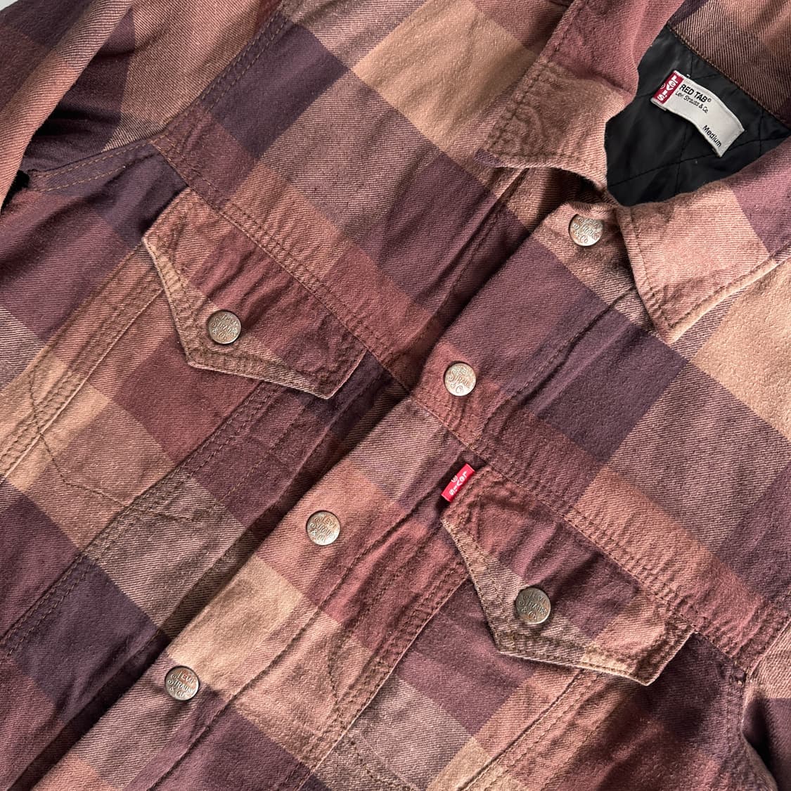 Levi's red tab 리바이스 재팬라인 레드탭 퀼드트 체크 패턴 셔 상품이미지4