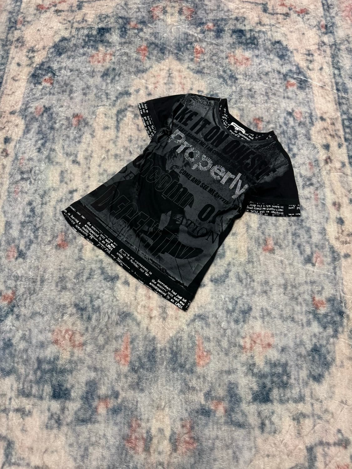Semantic design punk printing top 상품이미지1