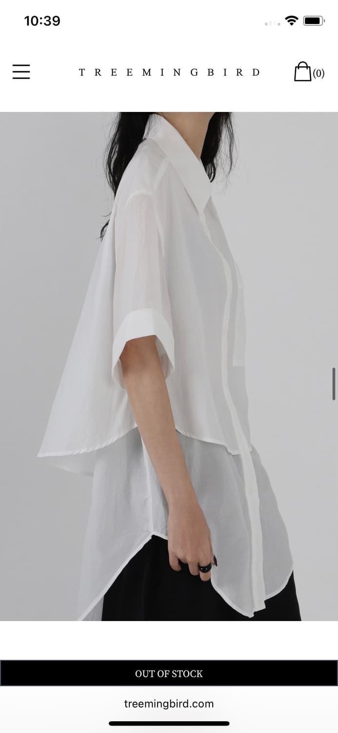 새상품)트리밍버드 레이어드 하프 셔츠 화이트 상품이미지5