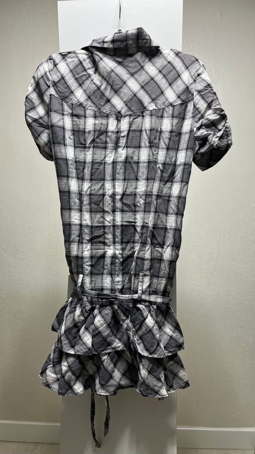 빈티지 무채색 체크 캉캉 원피스 상품이미지4