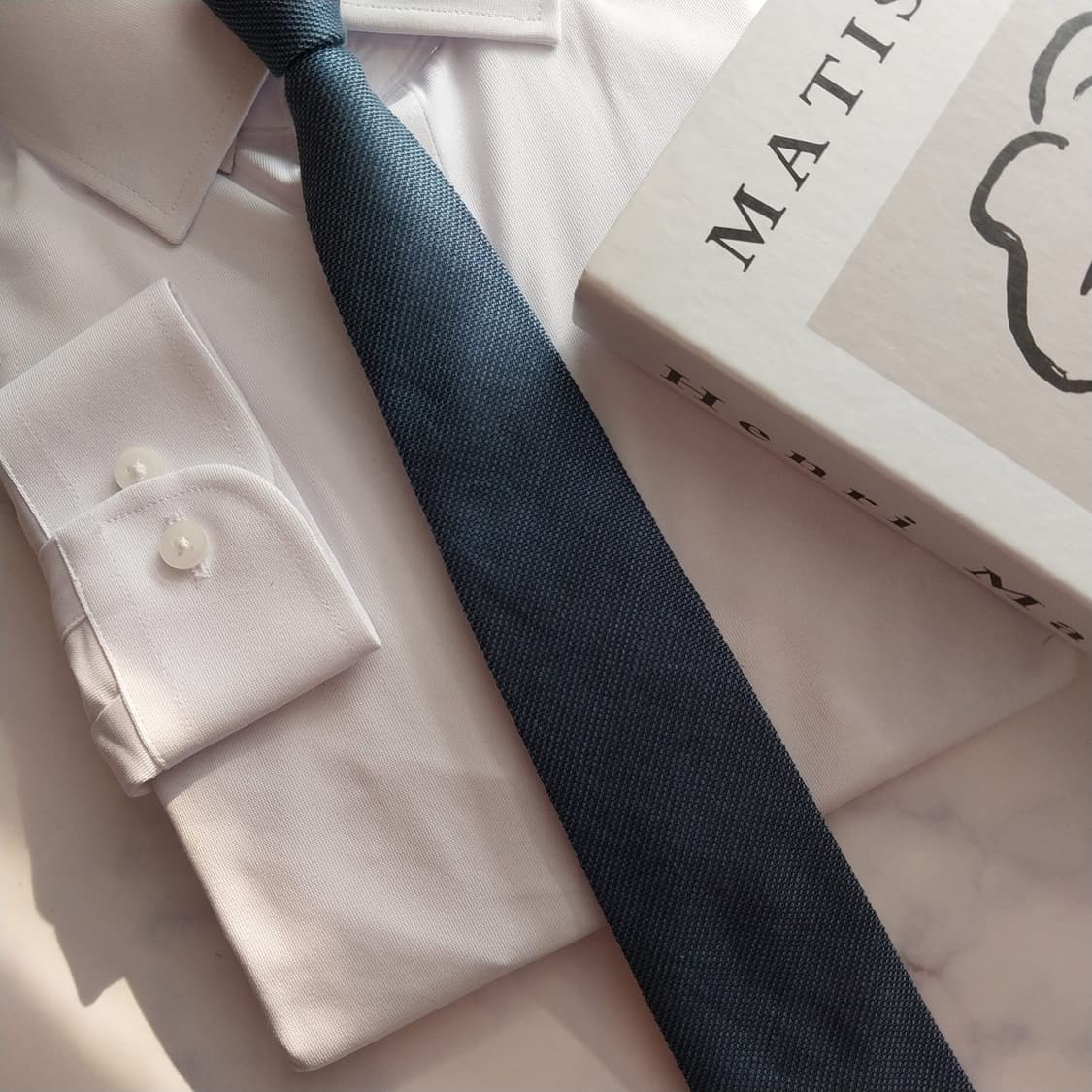 휴고보스 실크 다크블루 슬림 넥타이 7.5cm A~B등급 K1331
 상품이미지8