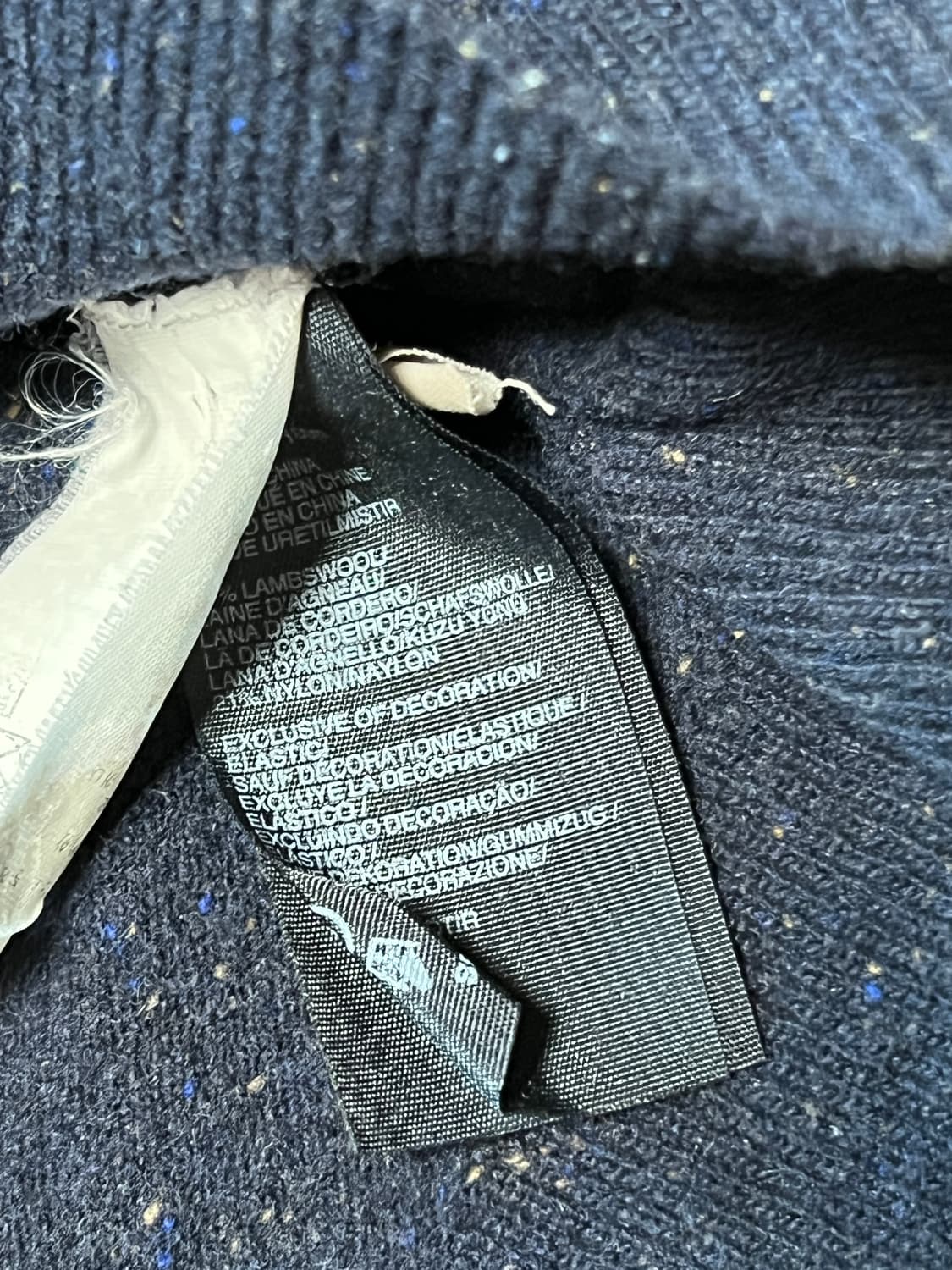 타미힐피거 램스울 엘보우패치 브이넥 니트 XL 네이비 상품이미지6