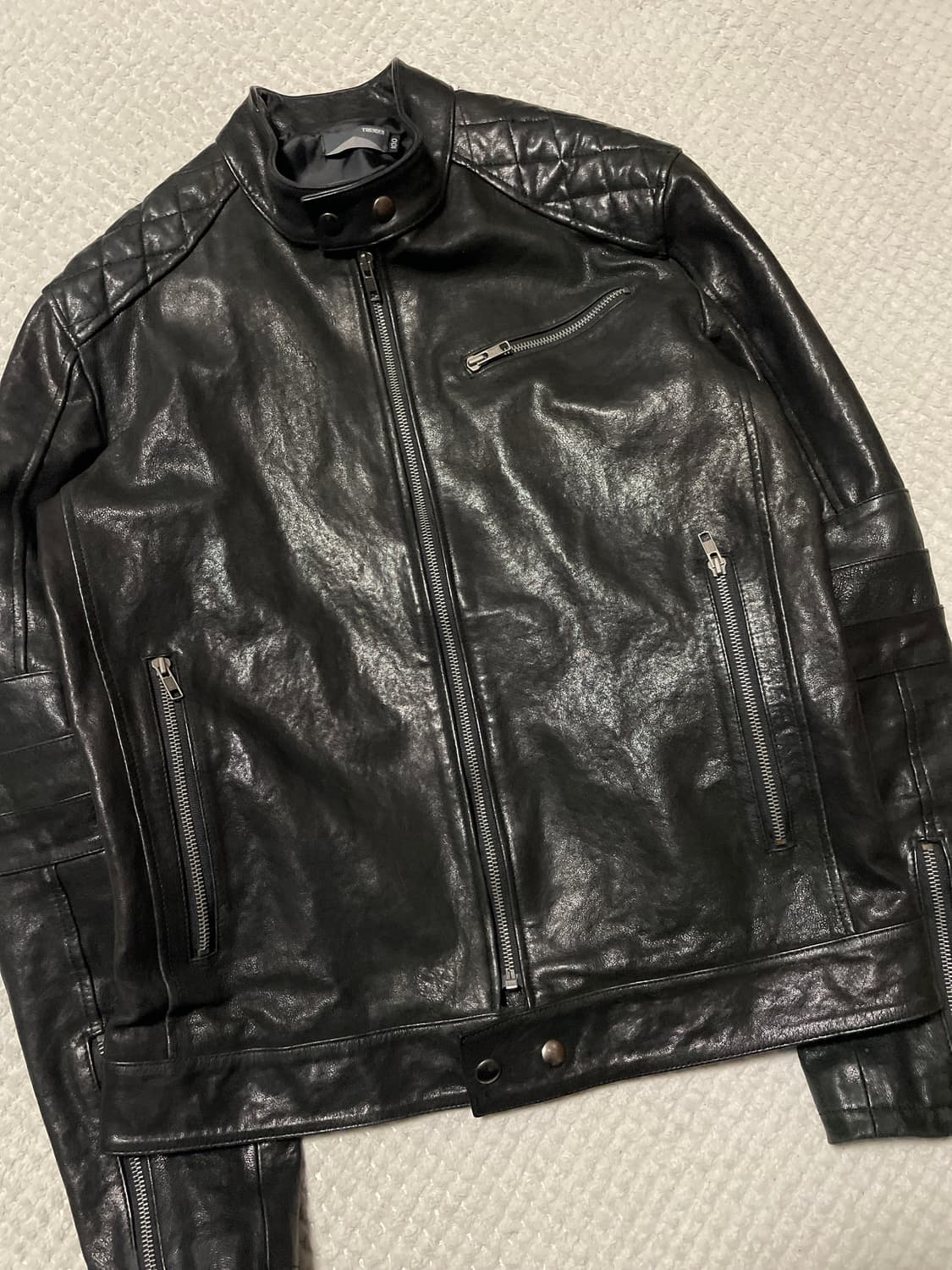 광희시장 웨스턴 무드 램스킨 양가죽 바이커 레더 자켓 상품이미지7