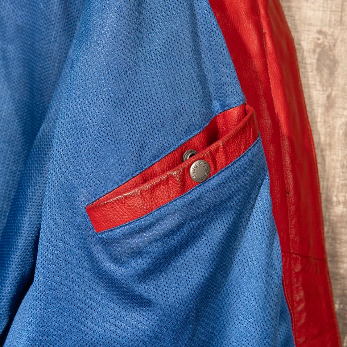 [3XL] 80s~ 아비렉스 컬러블럭 레더 레이싱 자켓  상품이미지10