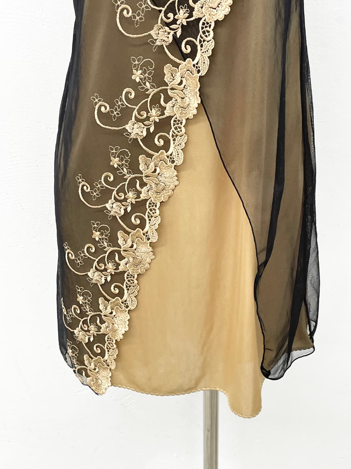 골드 로즈 자수 레이어드 슬립 상품이미지3