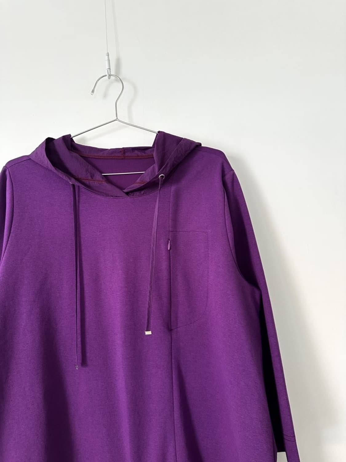 Hoodie wrinkle half top / purple 상품이미지7