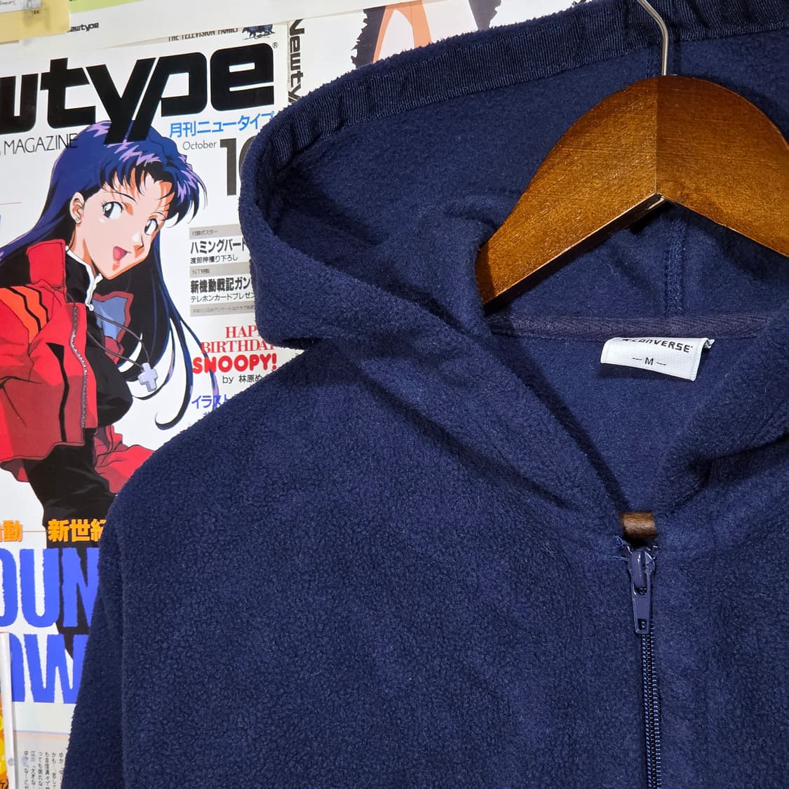 JPN 컨버스 네이비 후리스 후드집업 상품이미지2