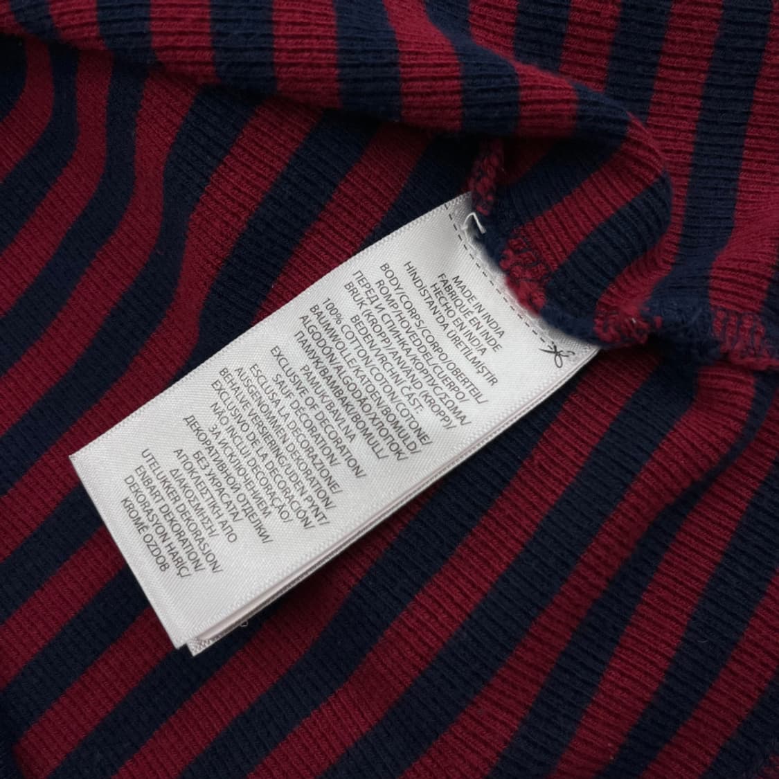 폴로 랄프로렌 네이비포니 레드 단가라 네이비 와플 롱슬리브 L 상품이미지5