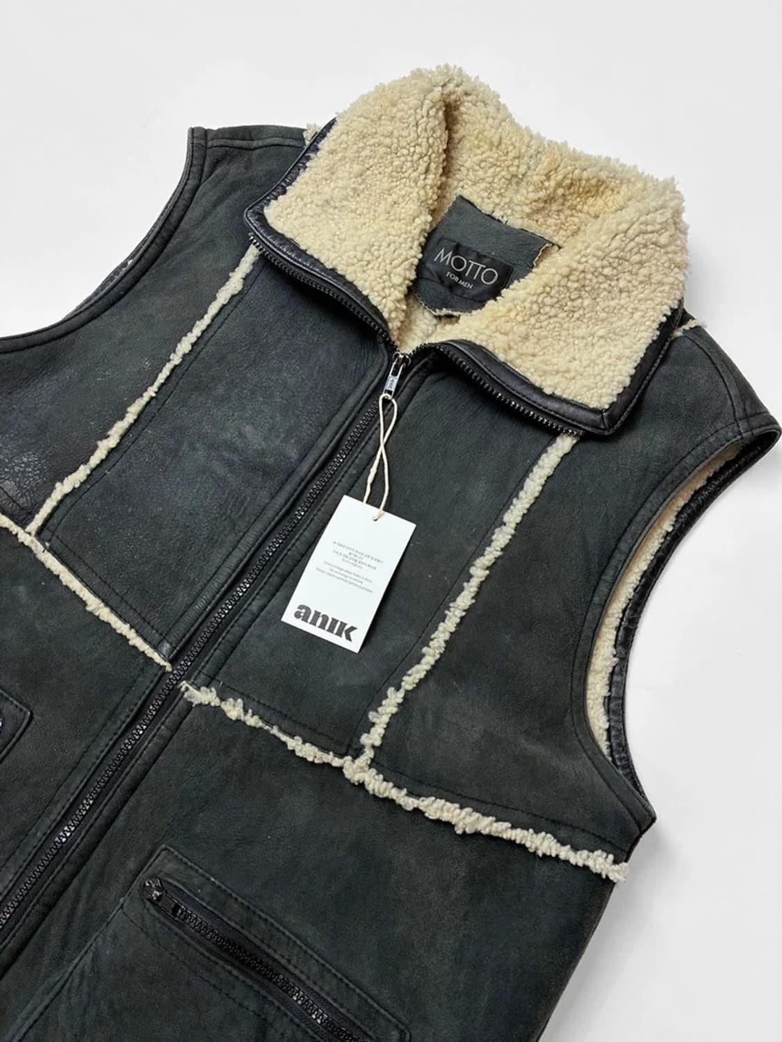 MOTTO 90's 양가죽 양피 무스탕 베스트 PN5529 상품이미지2