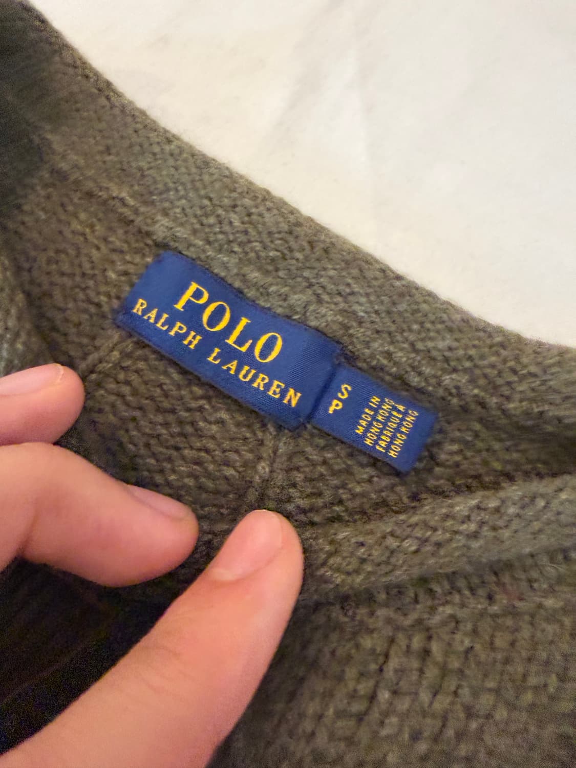 폴로 랄프로렌 말차맛 꽈배기 케이블 울 니트 올리브 카키 상품이미지4