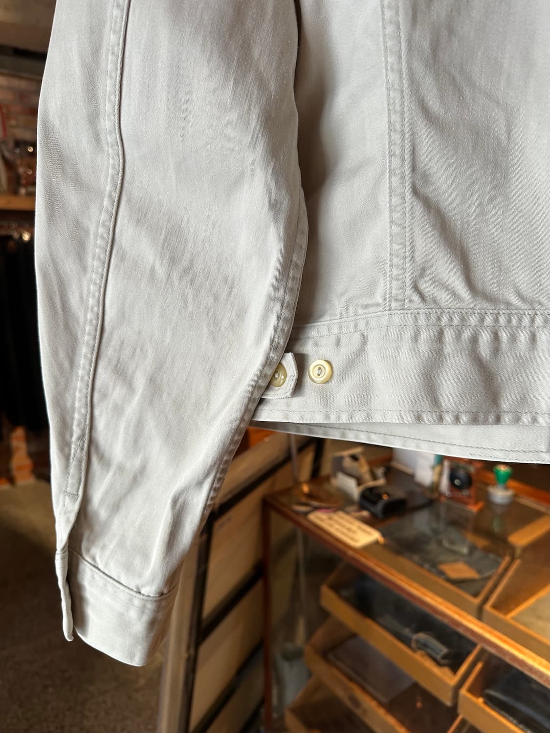 60s USA LEE 100J 빈티지 리 화이트 웨스터너 자 상품이미지6