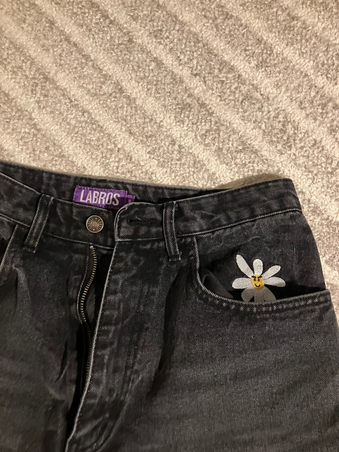 라브로스 데이지 베기 진 흑청데님 바지 S 상품이미지2