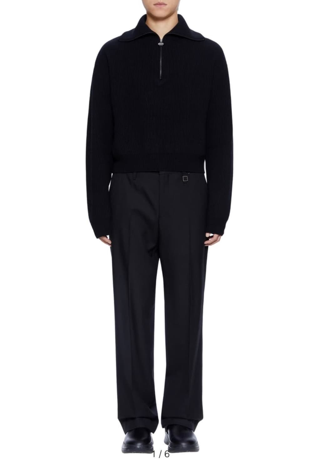 [48] 우영미 하프 집업 니트 블랙 상품이미지6