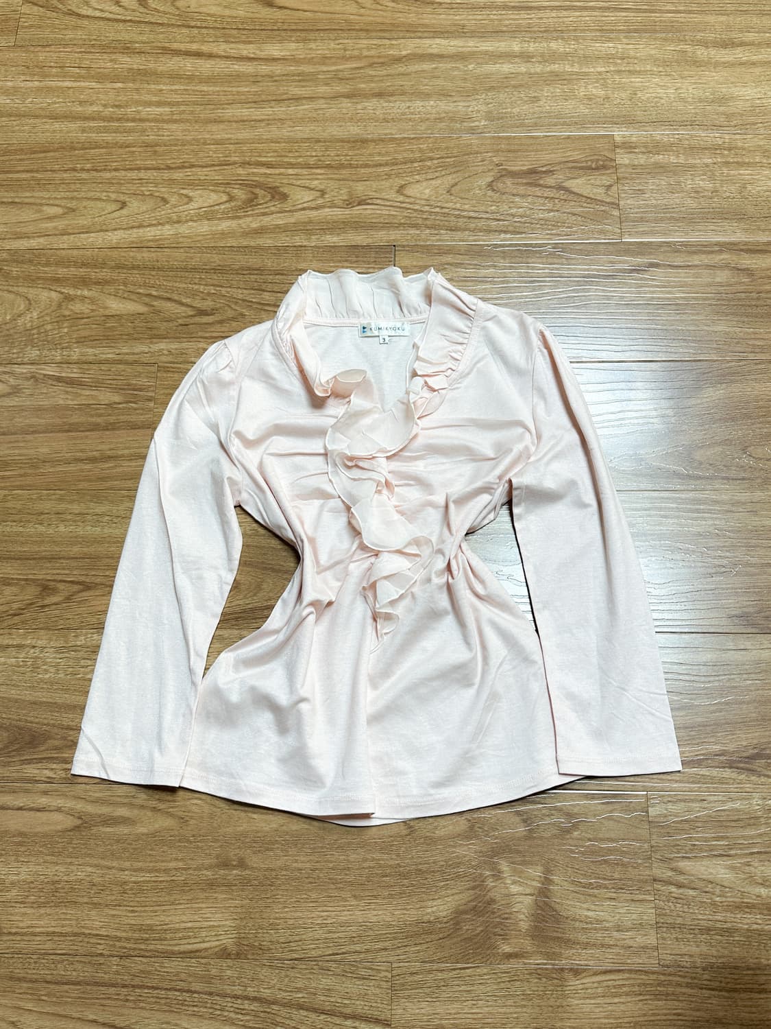 빈티지 딸기우유 핑크 레이스 프릴 블라우스 티셔츠 히메갸루 로걀 라떼 상품이미지1