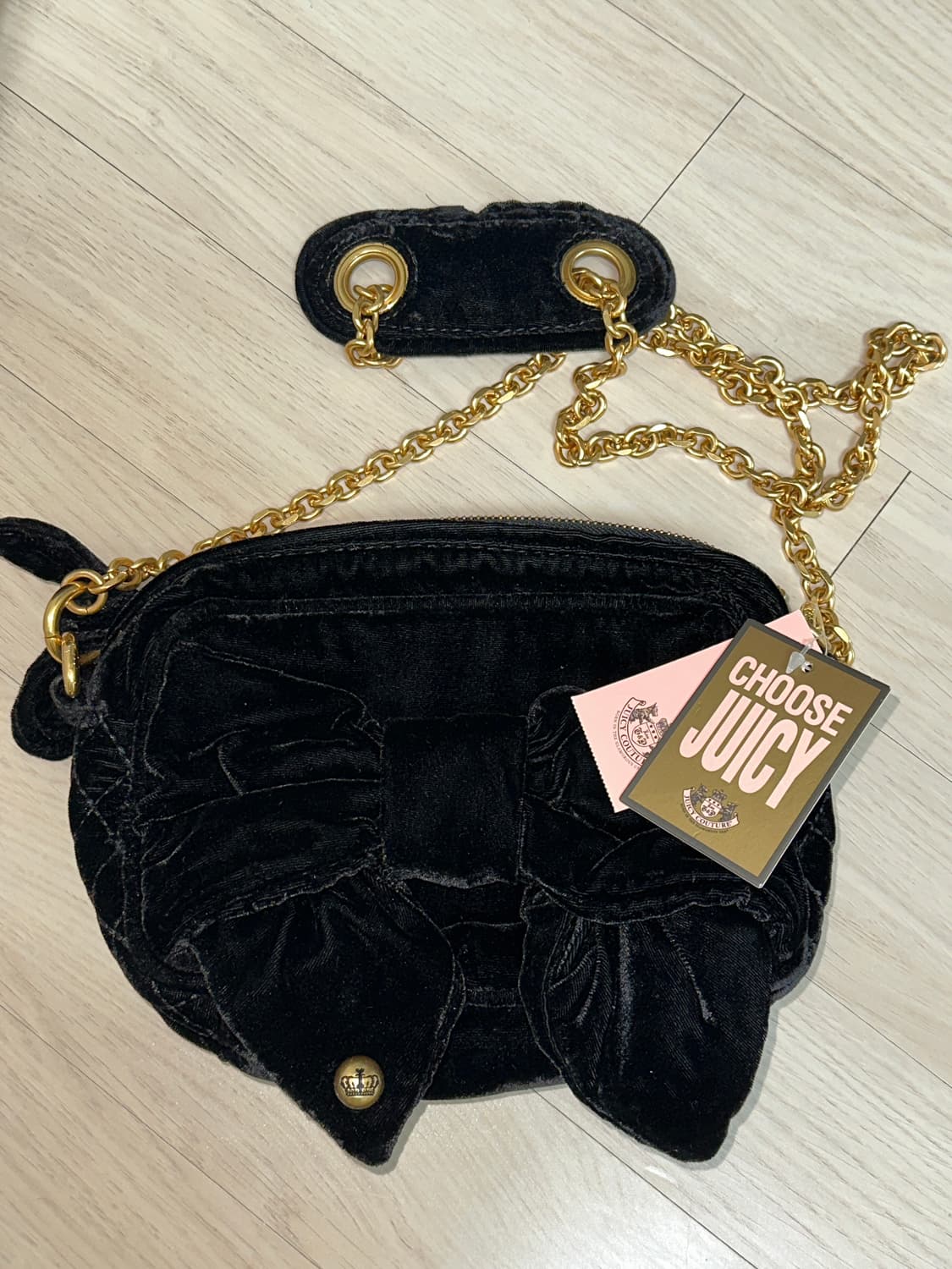 새상품) 쥬시꾸뛰르 리본 벨벳 체인백 상품이미지2