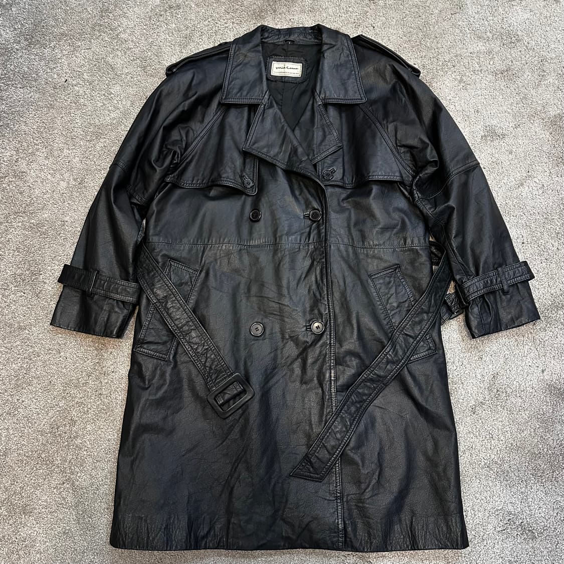 Mia Carna 빈티지 소가죽 트렌치 코트 자켓L 상품이미지1