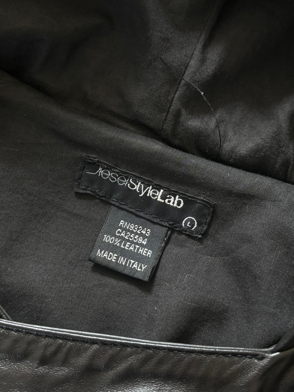 Diesel style lab 디젤 스타일랩 블랙 후드 레더 자켓  상품이미지5