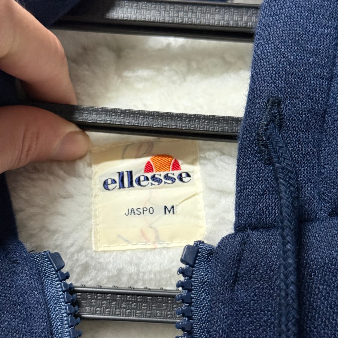 Ellesse 엘레쎄 안감 보아털 플리스 올드스쿨 배색 집업후디 상품이미지5