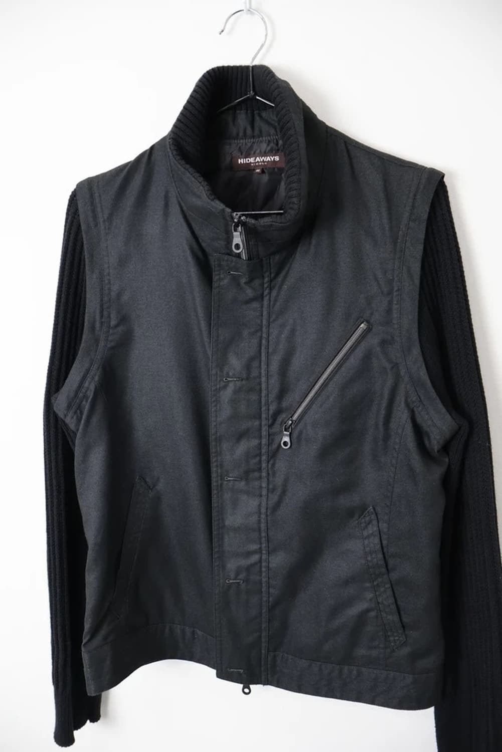 HIDEAWAYS Knit Sleeve Layered Jacket 상품이미지3