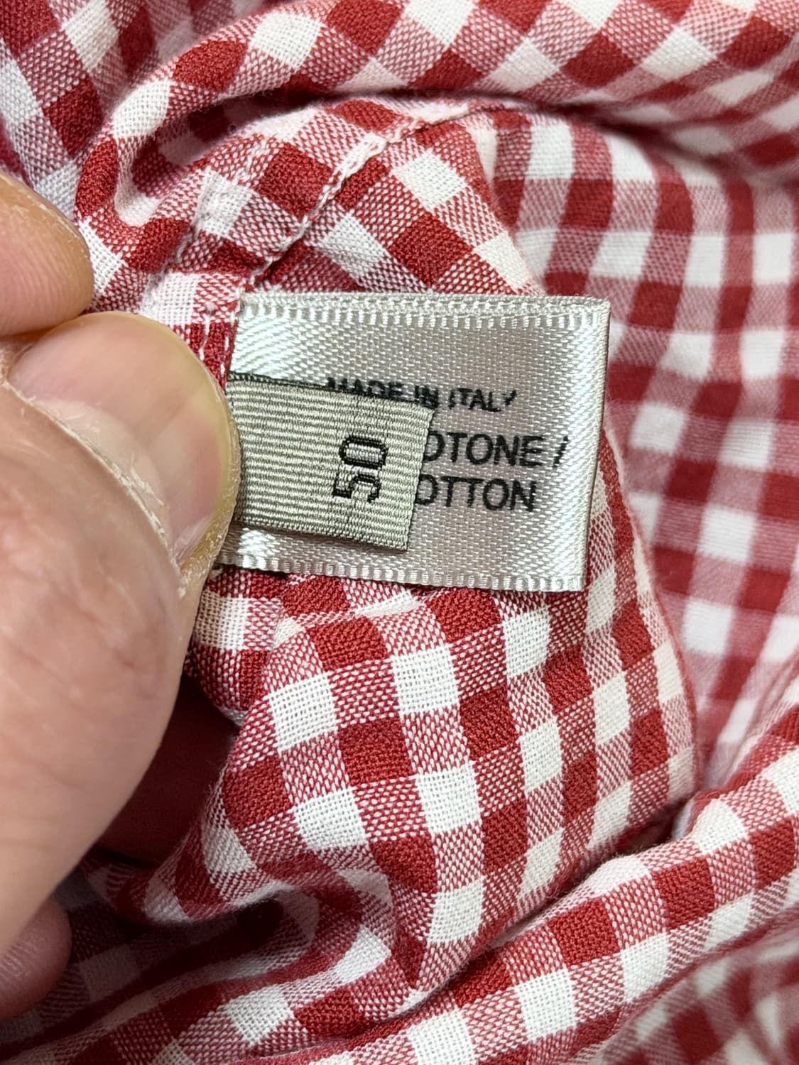 보테가베네타 자개 단추 체크셔츠 50 상품이미지7