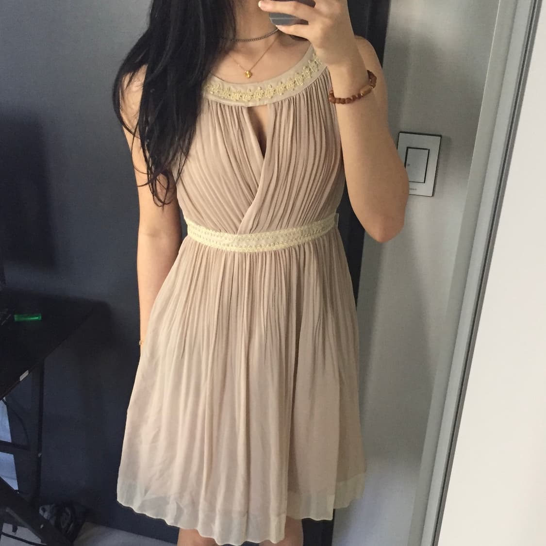 Armoire caprice 로걀 히메갸루 레이스 쉬폰 슬리브리스 원피스 상품이미지1