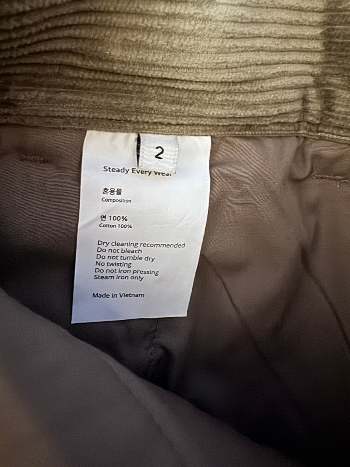 스테디에브리웨어 레귤러 코듀로이 팬츠 타우페, 차콜 2사이즈 상품이미지6