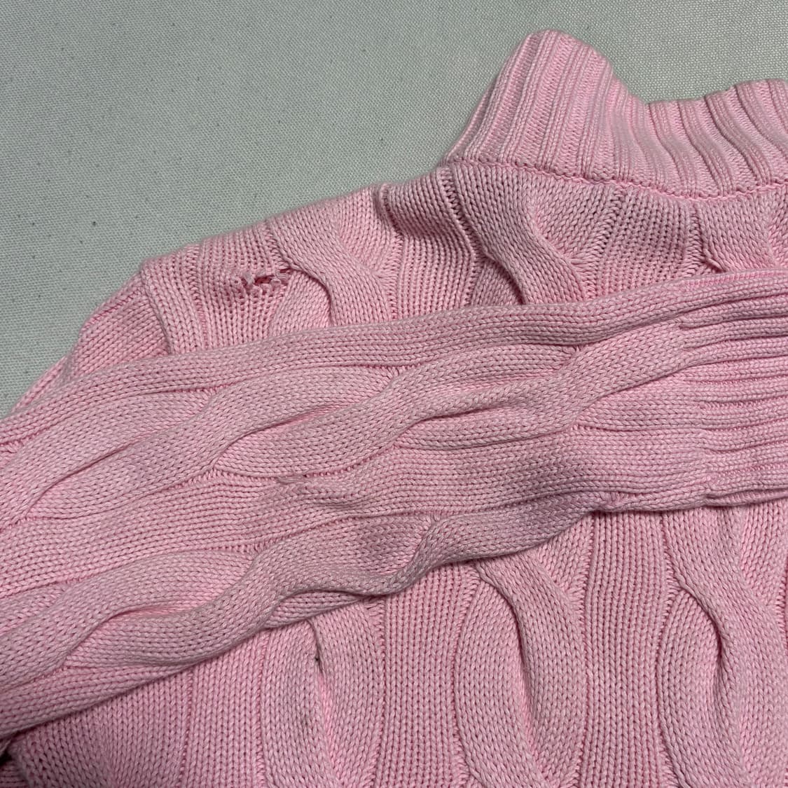 M 폴로랄프로렌 핑크 케이블 니트 집업 상품이미지10