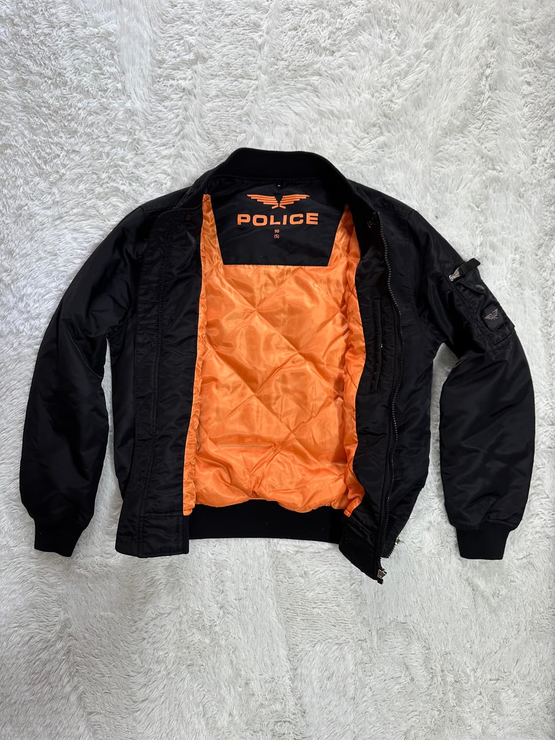 POLICE 블랙 봄버 자켓 90(S) 상품이미지1