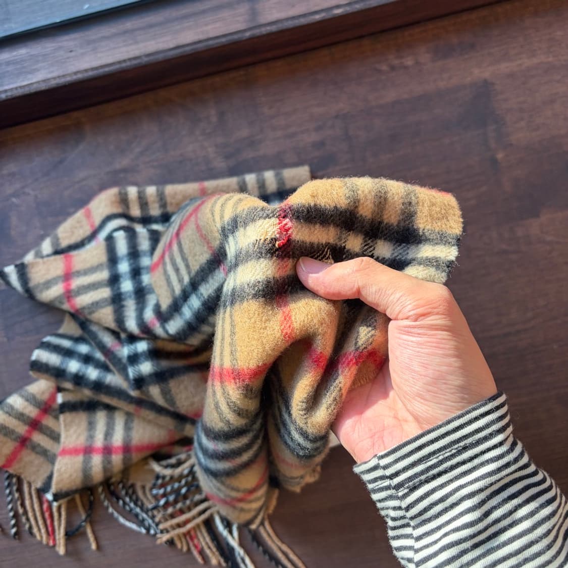 15377 - 버버리 베이지 노바 체크 캐시미어 머플러 (캐시미어 100 상품이미지5