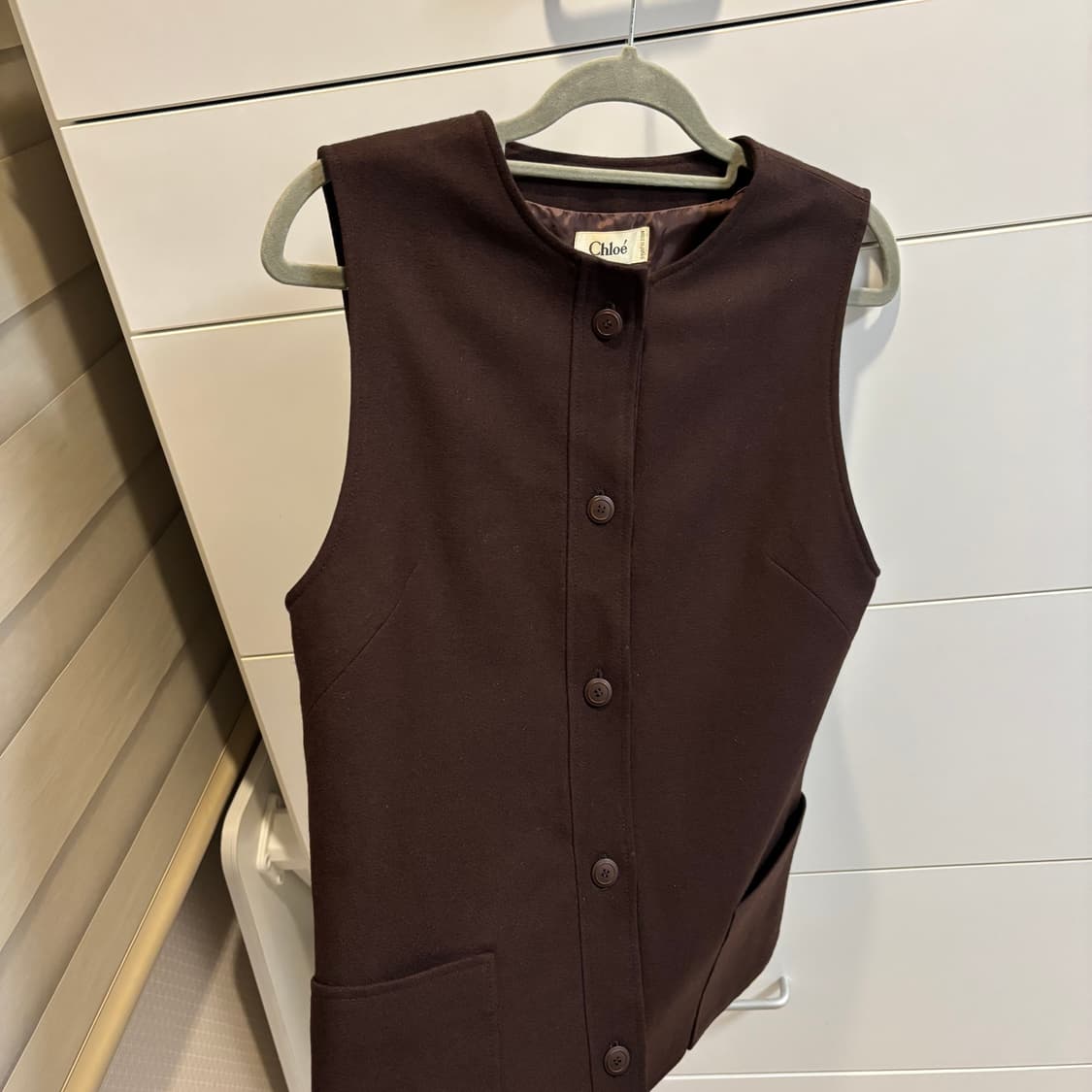끌로에 모카 브라운 울 100% 조끼 베스트 상품이미지3