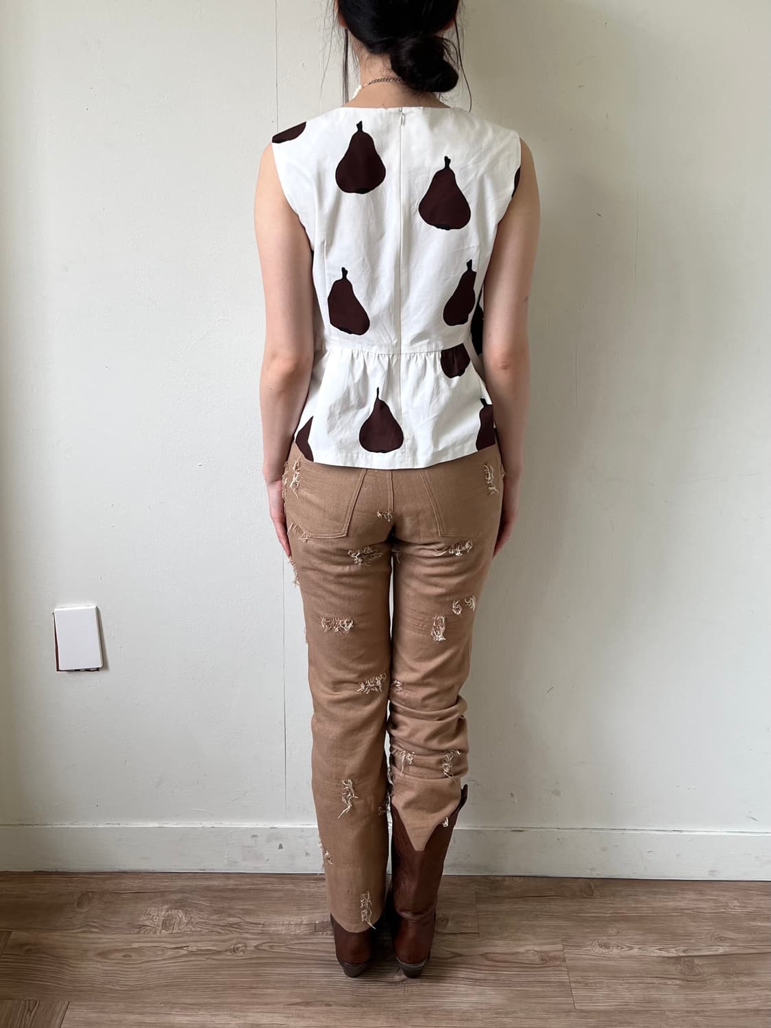 SKY-CONQUEROR 브라운 크랙 데님 팬츠 상품이미지10